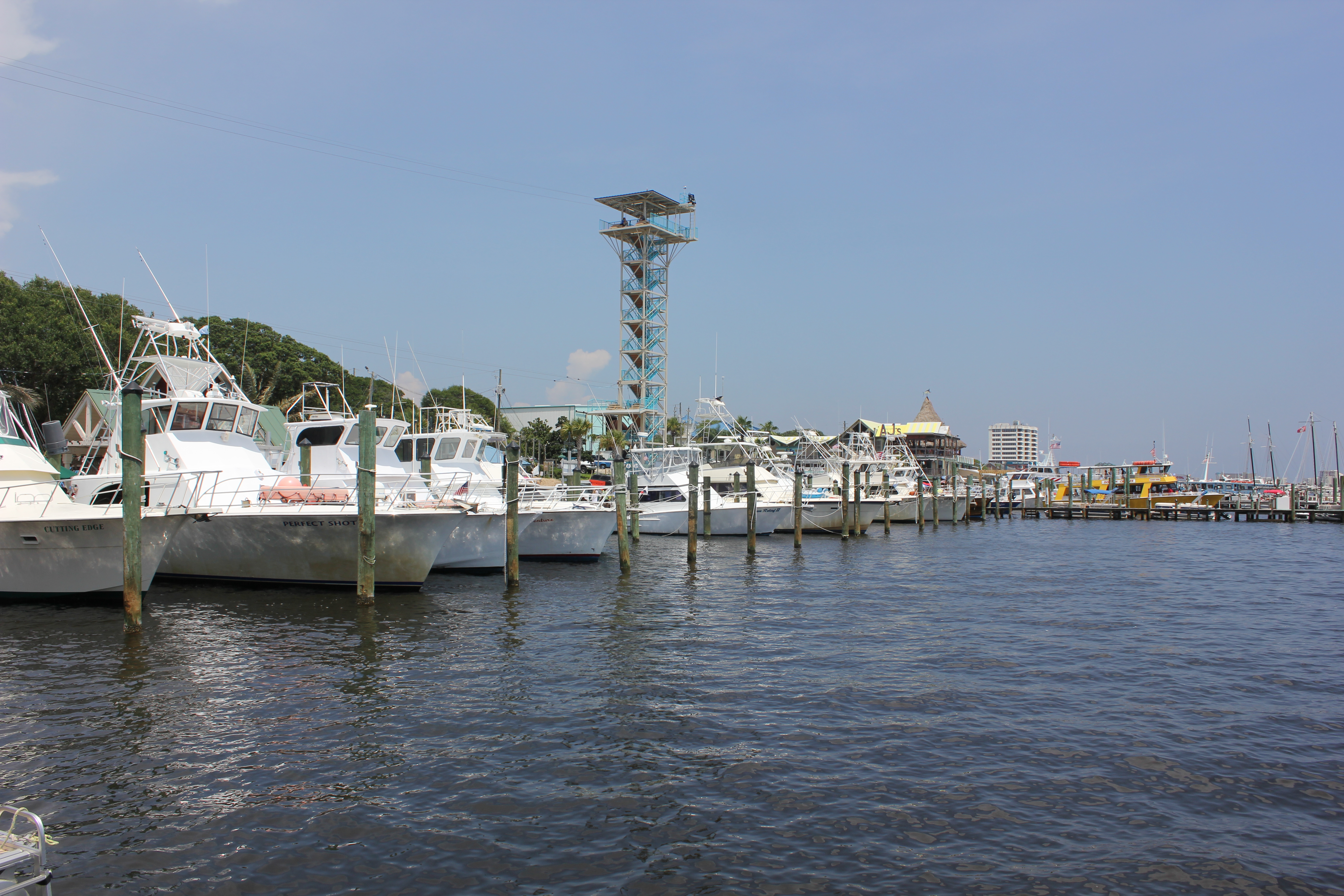 Fishing boats in a harbor